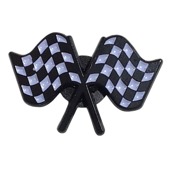 Checkered Flag Racing Enamel Pin Badge - Picture 1 of 3